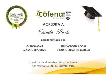 Certificado COFENAT 2025 - 2026 - Escuela BIK